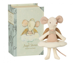 Maileg Myszka Aniołek w książeczce Angel Stories, Big sister mouse in book