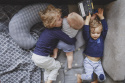 Zaffiro Kocyk bawełniany dziecięcy do wózka - półkola szaro-amarantowe