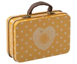 Maileg Pudełeczko Walizka żółta - Metal Travel Suitcase - Yellow dot