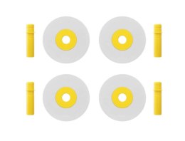 MODU - zestaw 4 piankowych kół, żółte