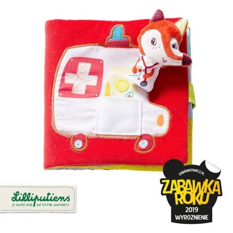LILLIPUTIENS Książeczka z mini-pacynką wielofunkcyjna Doktor Alice Lisiczka Alice 6 m+