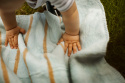 Zaffiro Kocyk bawełniany dziecięcy do wózka - zygzak beżowo-biało-szary