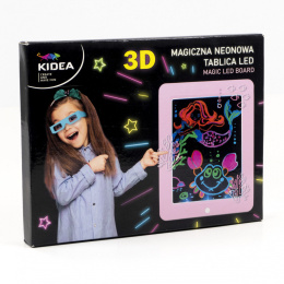 Magiczna neonowa tablica 3D LED różowa KIDEA