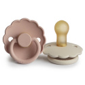 FRIGG Smoczki 6-18m Daisy Kauczuk 2-Pack Blush/Cream - Rozmiar 2