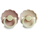 FRIGG Smoczki 6-18m Night Daisy Kauczuk 2-Pack Blush / Cream - Rozmiar 2