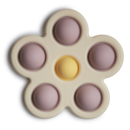 Mushie Kwiatek Press Toy Soft Lilac/Pale Daffodil/Ivory