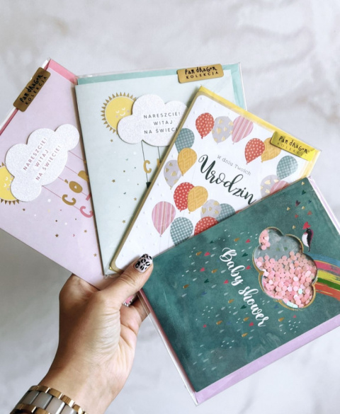 Kartka Córeczka karnet Narodziny Baby Shower z kopertą B6 Pan Dragon