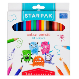 Kredki ołówkowe 24 kolory Potworki STARPAK
