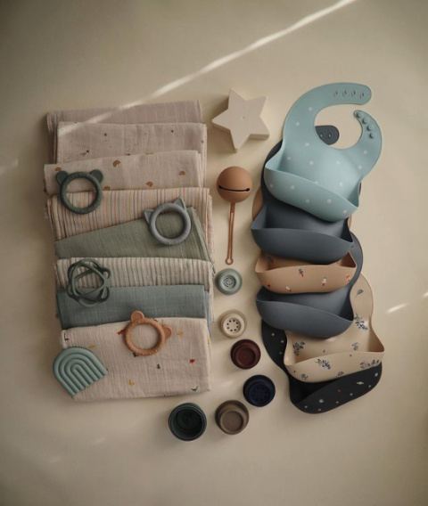 Mushie Śliniak Silikonowy Brown Safari