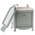Maileg Umywalka do łazienki z lustrem DARK MINT - Akcesoria dla lalek - Miniature bathtub
