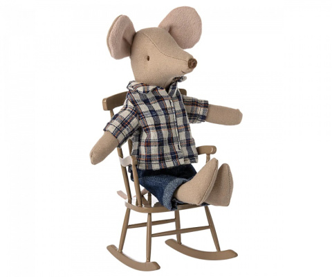 Maileg Krzesło Fotel na biegunach - Rocking chair, Mouse - Light brown