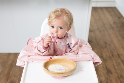 Bibado Wodoodporny śliniak z długim rękawem BLW Curious Cottontails