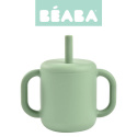 Beaba Silikonowy kubek ze słomką 170 ml Sage green