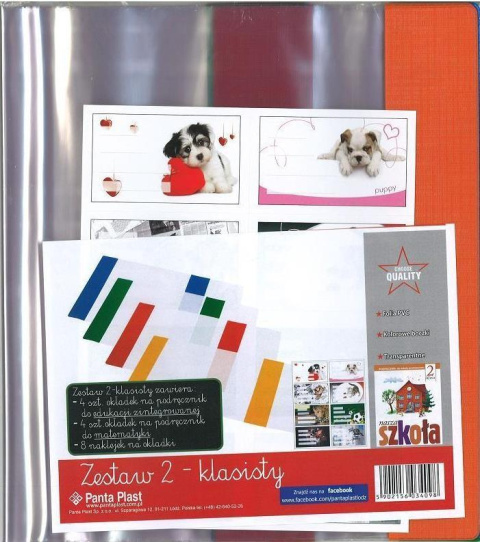 Okładki zestaw 2-klasisty Zestaw okładek 8szt + naklejki