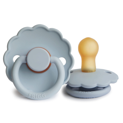 FRIGG Smoczki 0-6m Daisy Kauczuk Powder Blue + Glacier Blue - Rozmiar 1