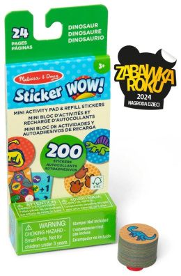 Melissa & Doug MINI Książeczka STICKER WOW z naklejkami zapasowami 200szt Dinozaur