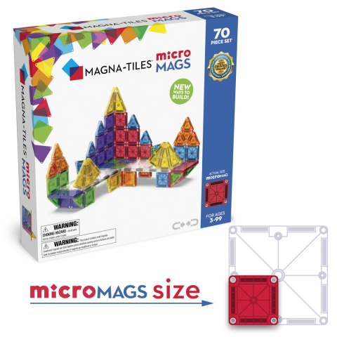 MAGNA-TILES® Klocki Magnetyczne microMAGS 70 el.