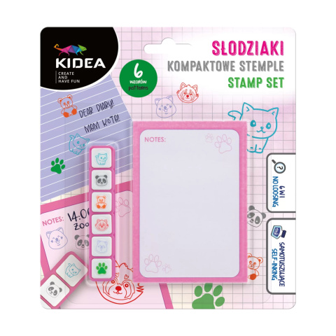 KIdea Kompaktowe stemple Słodziaki 6 kolorów