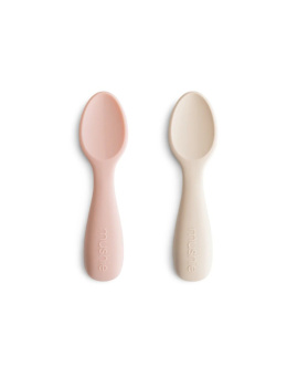 Mushie Łyżeczki Startowe – 2-pack|Blush/Shifiting Sand