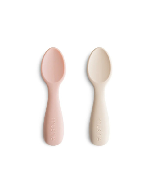 Mushie Łyżeczki Startowe – 2-pack|Blush/Shifiting Sand