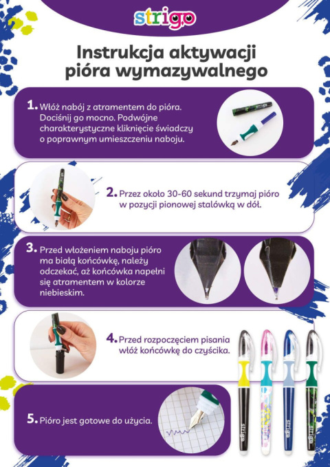 STRIGO Pióro wymazywalne ze stalówką Gradient