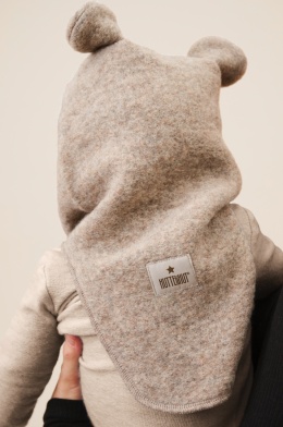 HUTTELIHUT Czapka Kominiarka Wełna Merino TEDDY | Camel Melange