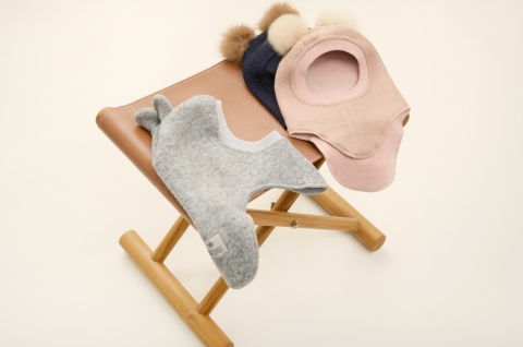 HUTTELiHUT Czapka Kominiarka Wełna Merino z podszewką Teddy | Rose Melange