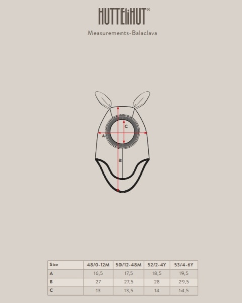 HUTTELiHUT Czapka Kominiarka wełna baranek Bunny | Cement
