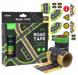 MIDEER Taśmy drogowe i naklejki znaków (2 taśmy, 10 naklejek)