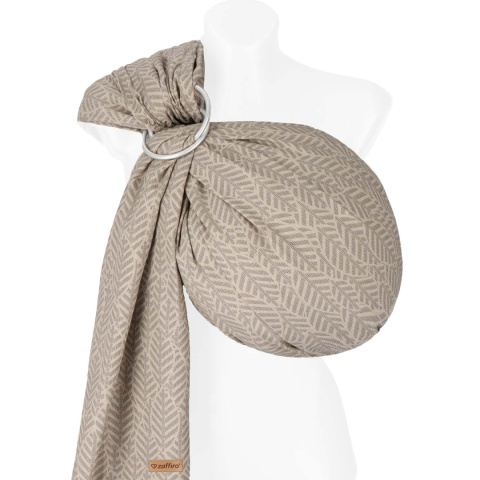 ZAFFIRO Chusta kółkowa tkana do noszenia dzieci - beige leaves