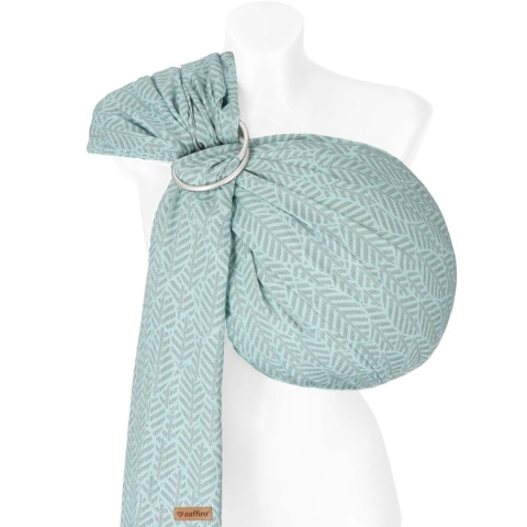 ZAFFIRO Chusta kółkowa tkana do noszenia dzieci mint leaves