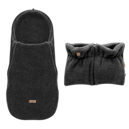 ZAFFIRO Komplet Śpiworek Mini + Mufki dwuczęściowe WEŁNA Premium Sierra | anthracite