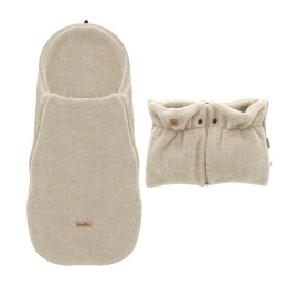 ZAFFIRO Komplet Śpiworek Mini + Mufki dwuczęściowe WEŁNA Premium Sierra | beige