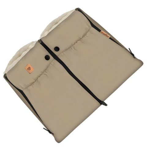 ZAFFIRO Mufki dwuczęściowe do wózka wełna basic Nordico | beige