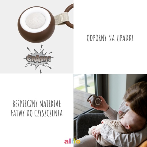 Alilo CocoNap W1 - odtwarzacz MP3 i lampka do karmienia | kokos