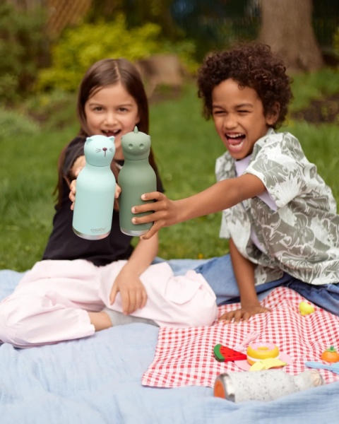 Asobu Butelka termiczna ze słomką Bestie | Dinozaur 460 ml