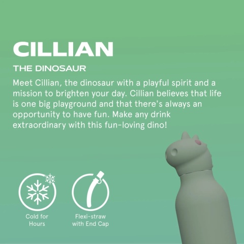 Asobu Butelka termiczna ze słomką Bestie | Dinozaur 460 ml