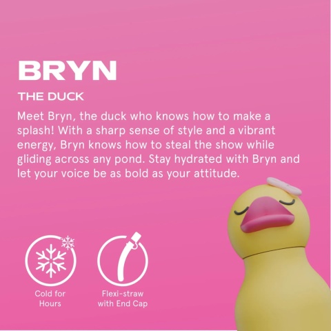 Asobu Butelka termiczna ze słomką Bestie | Kaczuszka 460 ml