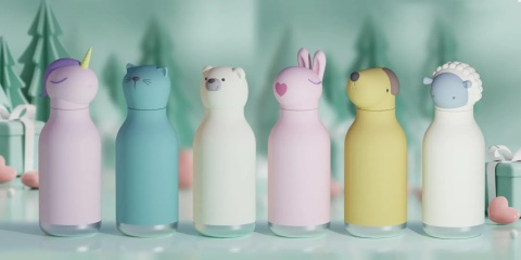 Asobu Butelka termiczna ze słomką Bestie | królik 460 ml