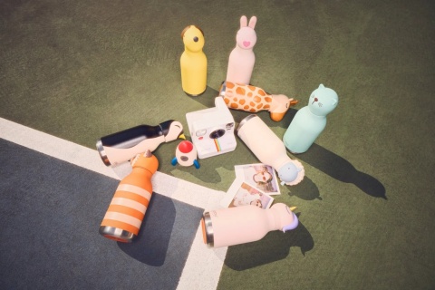 Asobu Butelka termiczna ze słomką Bestie | królik 460 ml