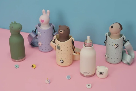 Asobu Butelka termiczna ze słomką Bestie | królik 460 ml