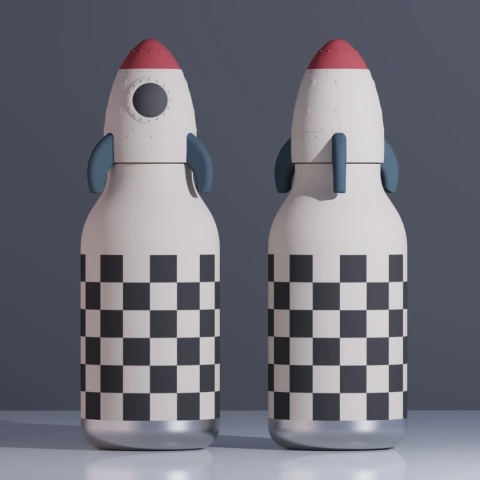 Asobu Butelka termiczna ze słomką Bestie | Rakieta 460 ml