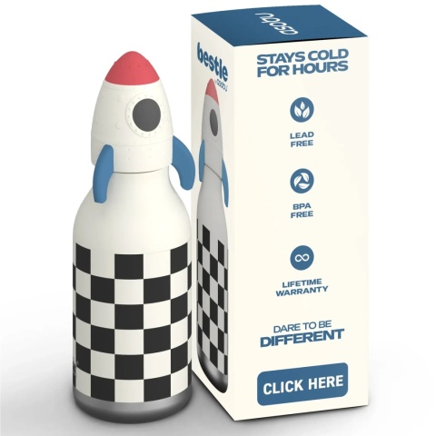 Asobu Butelka termiczna ze słomką Bestie | Rakieta 460 ml