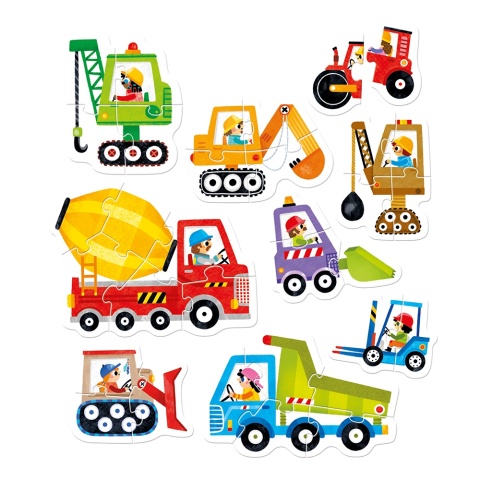 Czuczu Puzzle progresywne 33 el. Pojazdy na budowie Bright Junior