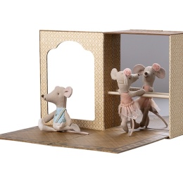 Maileg 2 Myszki baletowe w studiu tanecznym | mała siostra i brat