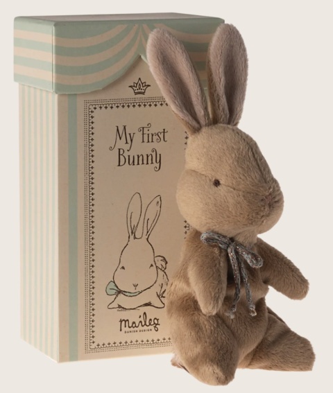 Maileg Mój pierwszy Króliczek w pudełku - My first bunny | Light blue