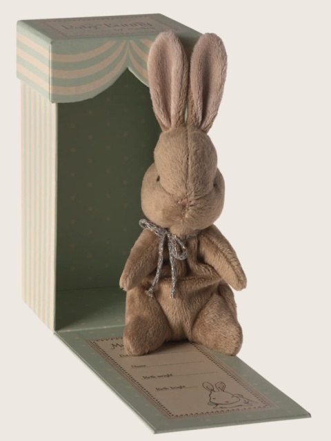 Maileg Mój pierwszy Króliczek w pudełku - My first bunny | Light blue