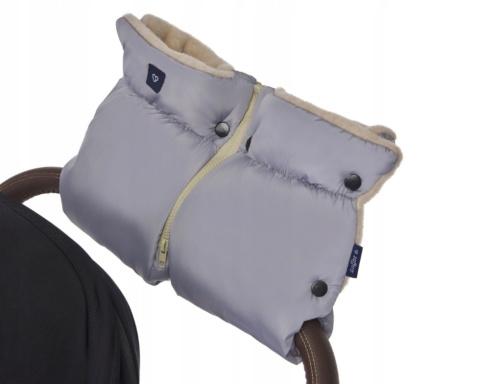 ZAFFIRO Dwuczęściowe Mufki 2w1 do wózka WEŁNA premium - BLACK Cozy