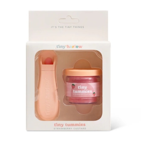 Tiny Harlow Zestaw Tiny Tummies Słoiczek i Łyżeczka | Truskawka