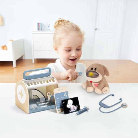 Topbright Pluszowa zabawka interaktywna Dr. Dog | Zestaw edukacyjny małego weterynarza 36m+